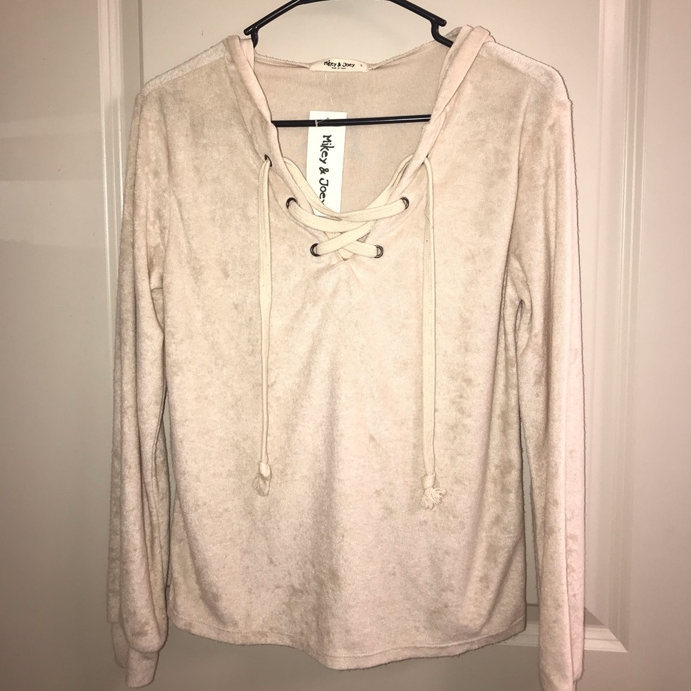 Beige hoodie/sweatshirt size s